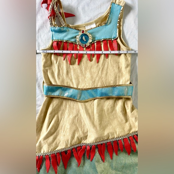 Disney Pocahontas Girls Princess Halloween Costume Dress & Arm Bands – Size 5/6 - Picture 6 of 9